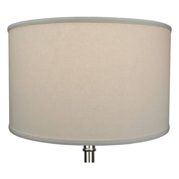 18 in. Top Diameter x 18 in. Bottom Diameter x 11 in. H Linen Beige Homespun Drum Lamp Shade
