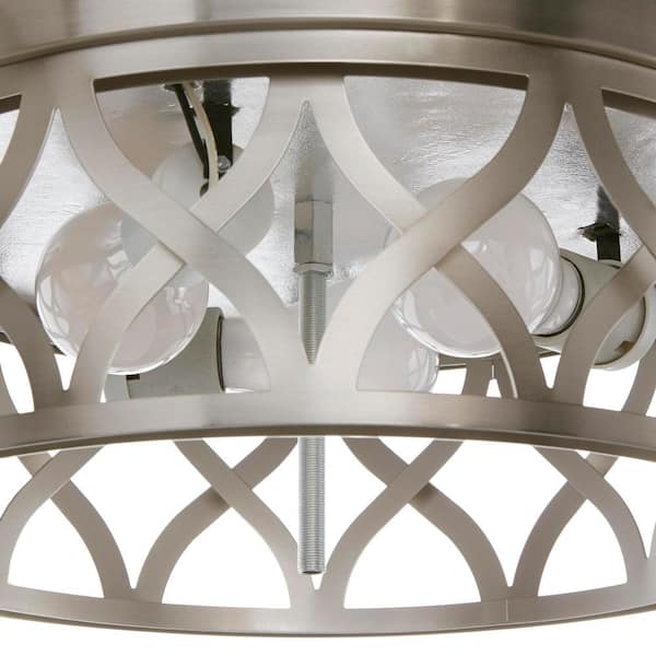 Montrose 14 in. 3-Light Brushed Nickel Flush Mount