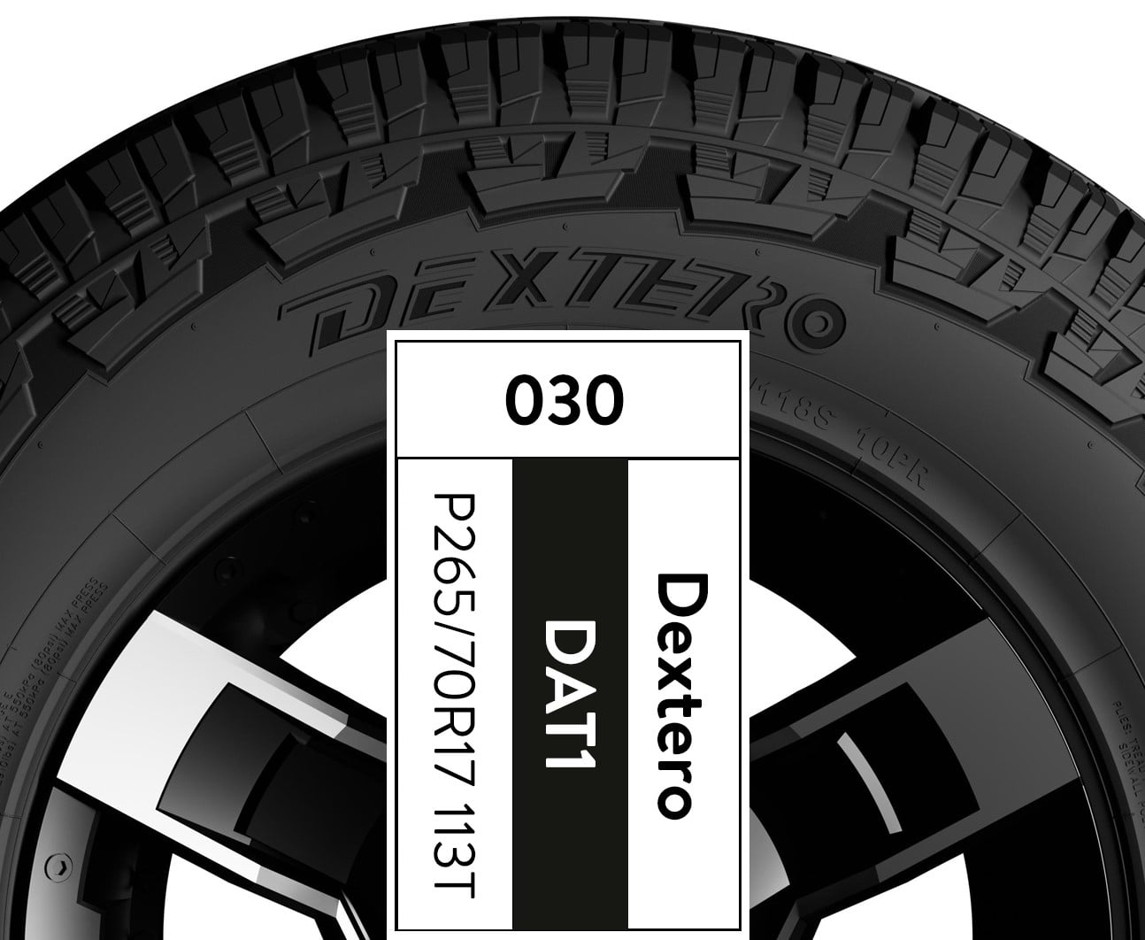 Dextero All Terrain DAT1 P265/70R17 113T Fits: 2014-18 Chevrolet Silverado 1500 WT, 2010-20 GMC Sierra 1500 SLE