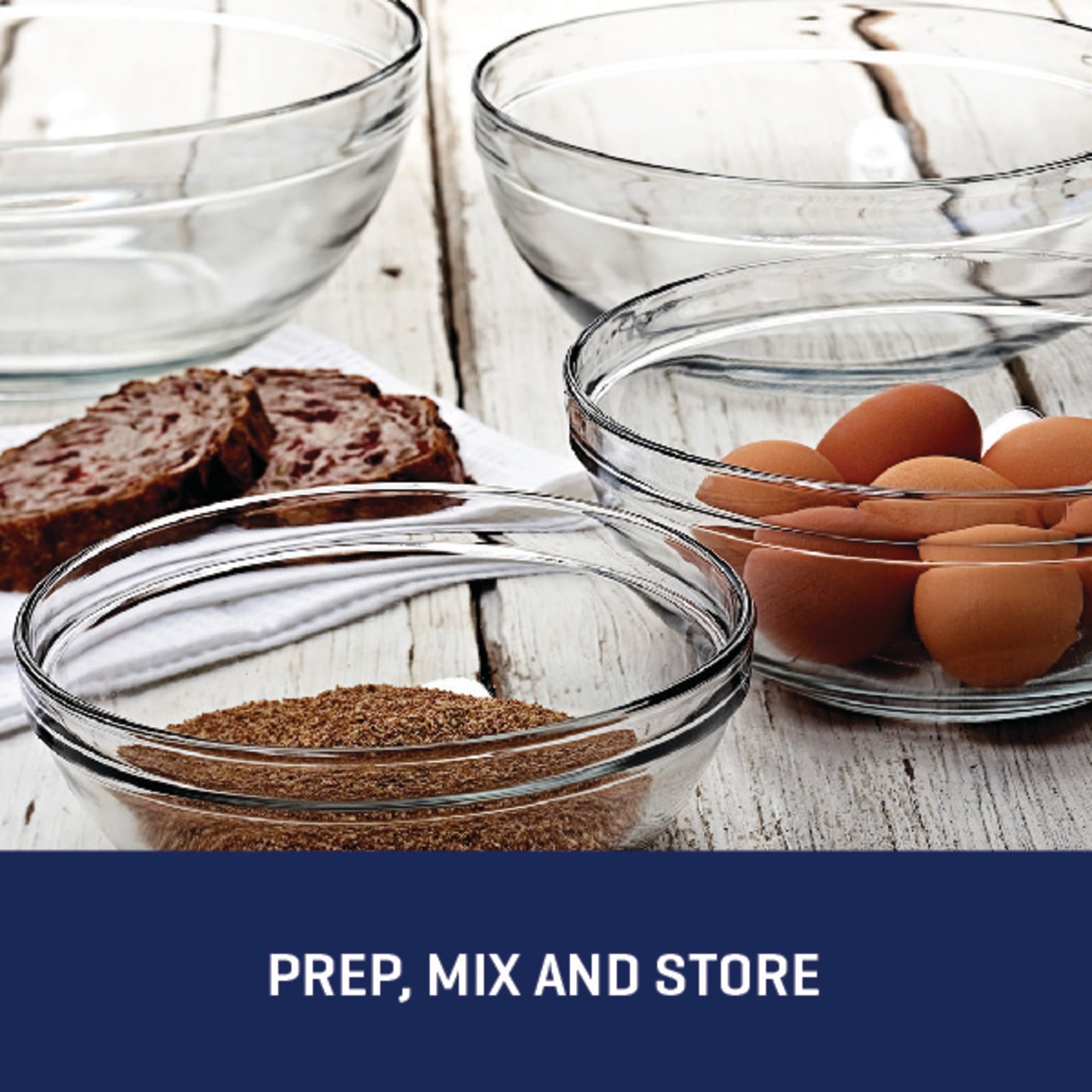 Mainstays Glass Mixing Bowls, 10 Piece Set