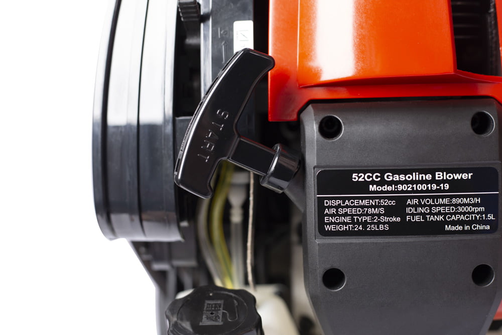 SESSLIFE Backpack Leaf Blower, 52CC 2-Cycle Gas-powered Leaf Blower for Leaves Snow Dust, Blower with Extention Tube, Adjustable Handle and Shoulder Straps, 524 CFM/174 MPH, Red, X1597