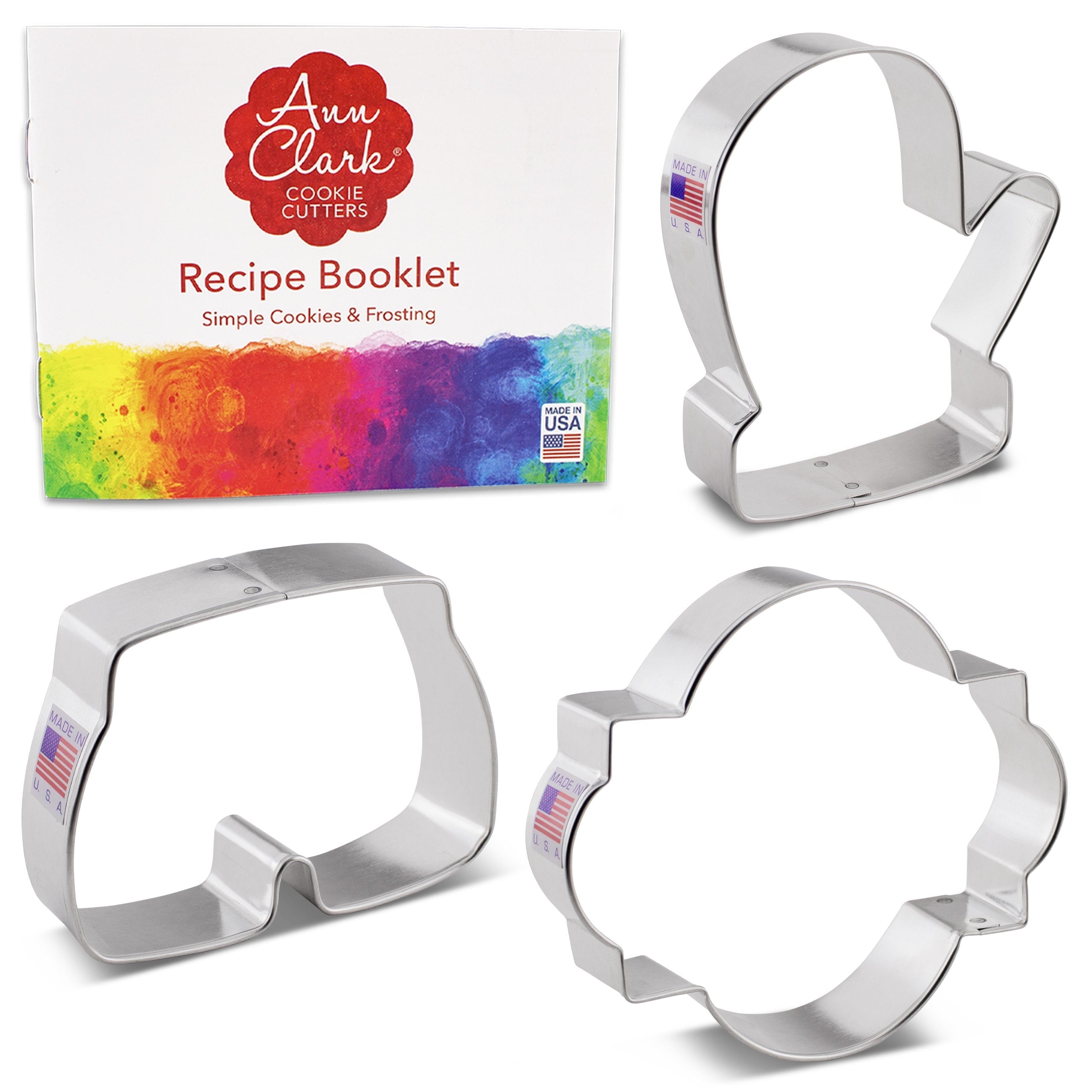 Ann Clark Boxing Cookie Cutter Set, 3-Piece, Made in USA