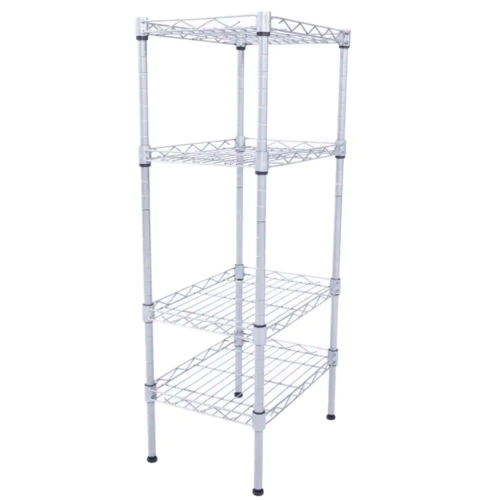 Silver 4-Tier Heavy Duty Steel Freestanding Garage Storage Shelving Unit (9.84 I