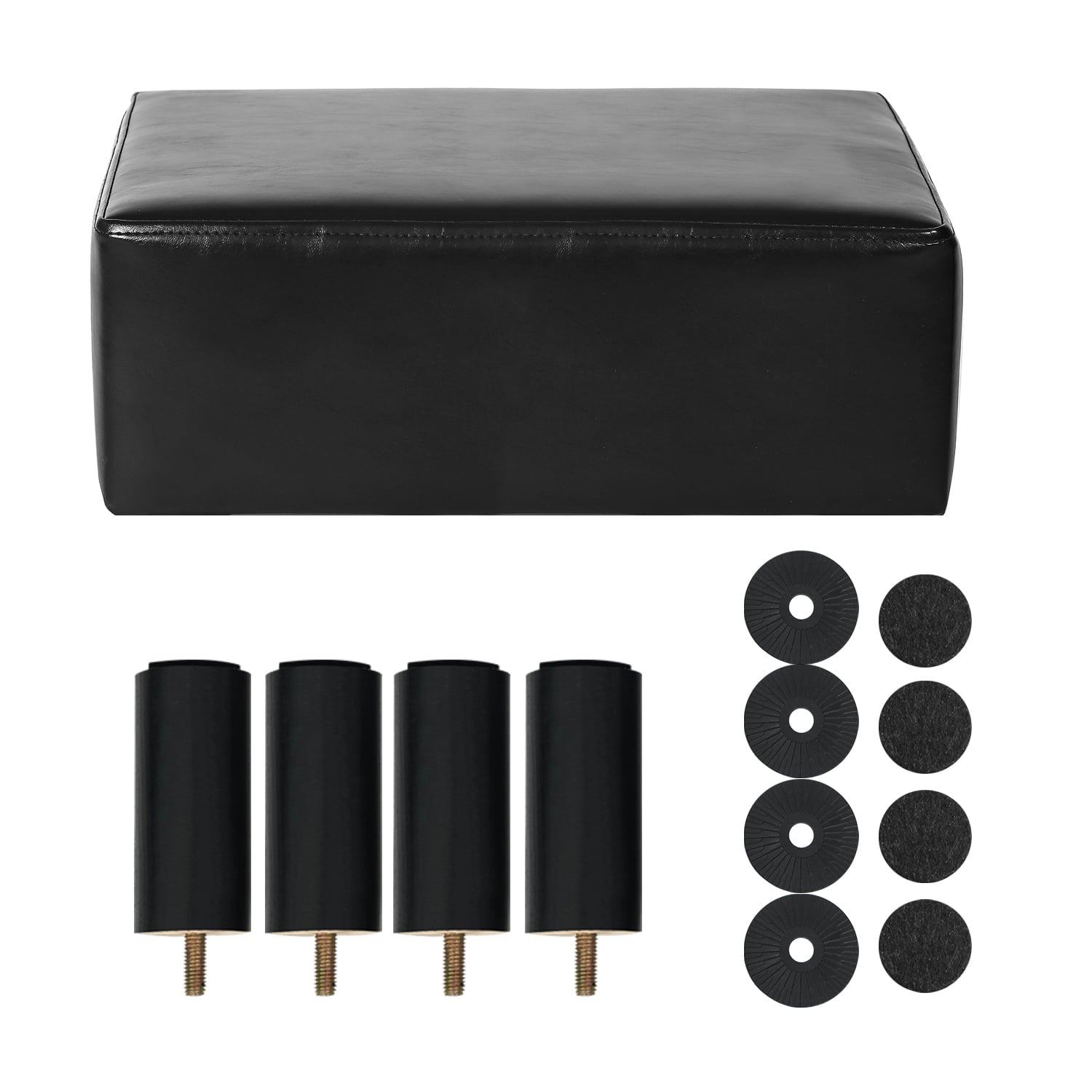 Homebeez Small Footstool Ottoman,Modern Rectangle Chair Foot Rest Foot Step Stool,Black