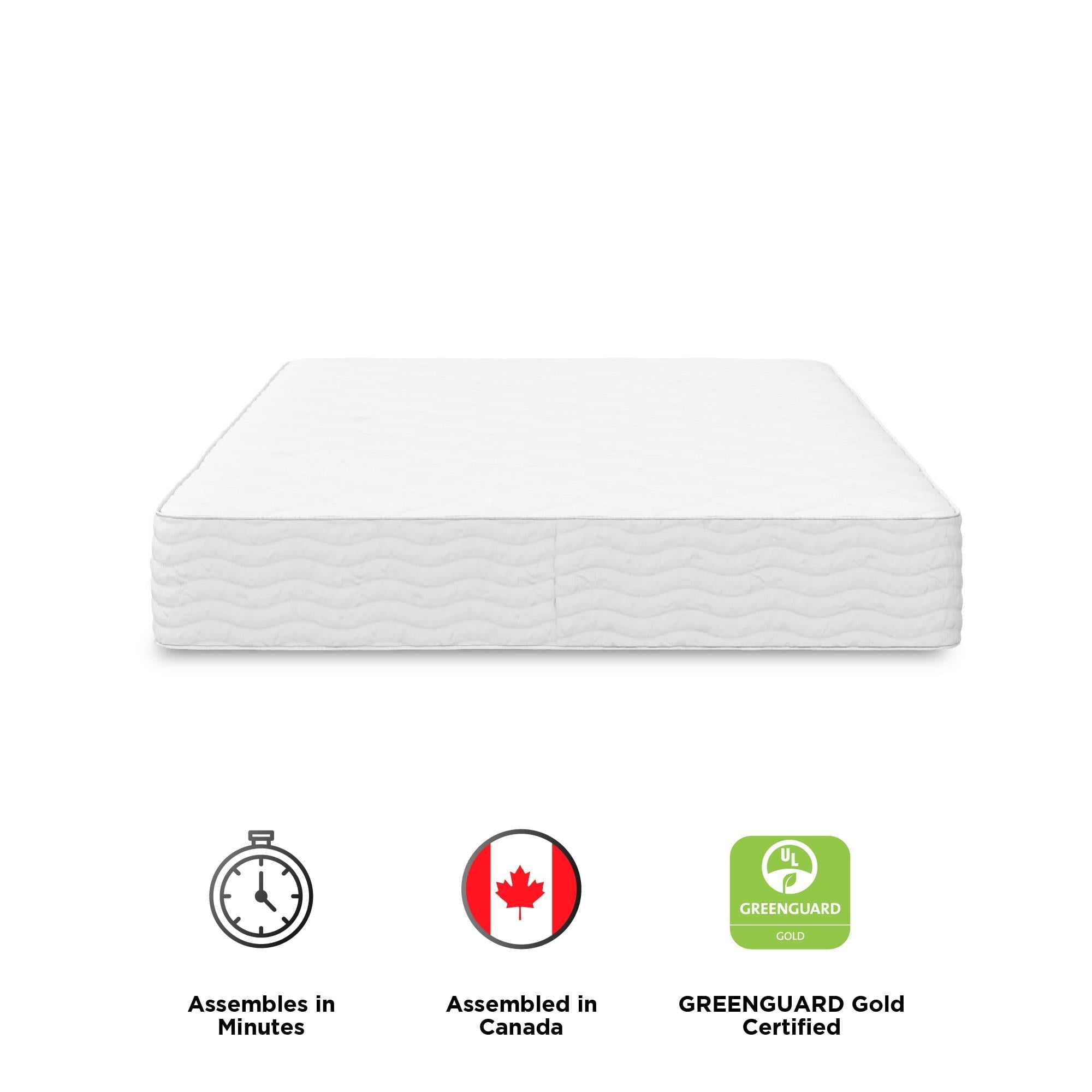 Sleep 6 Inch Thermobonded High Density Polyester Fill Mattress, Twin Size