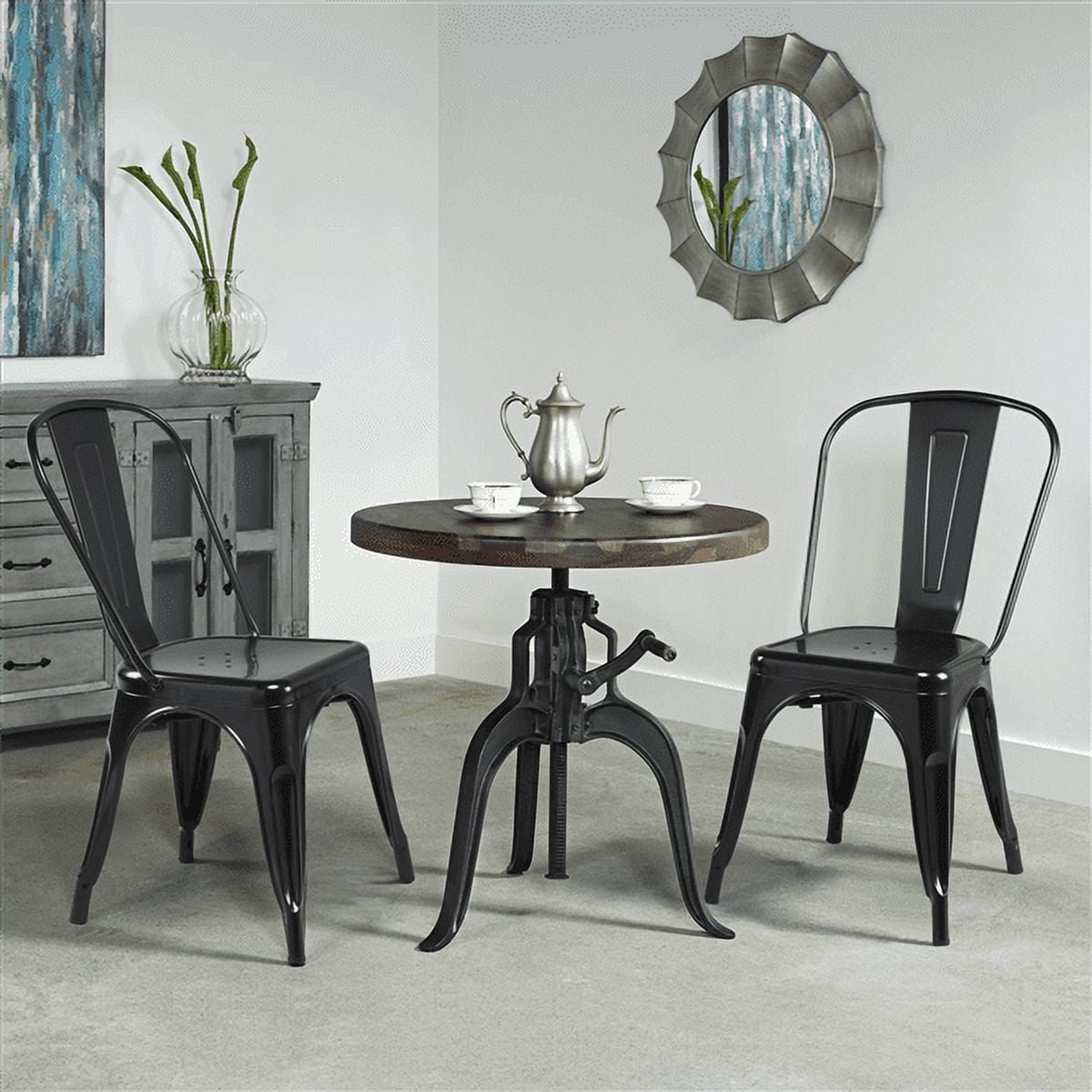 SMILE MART Dining Chair, Set of 4, Black