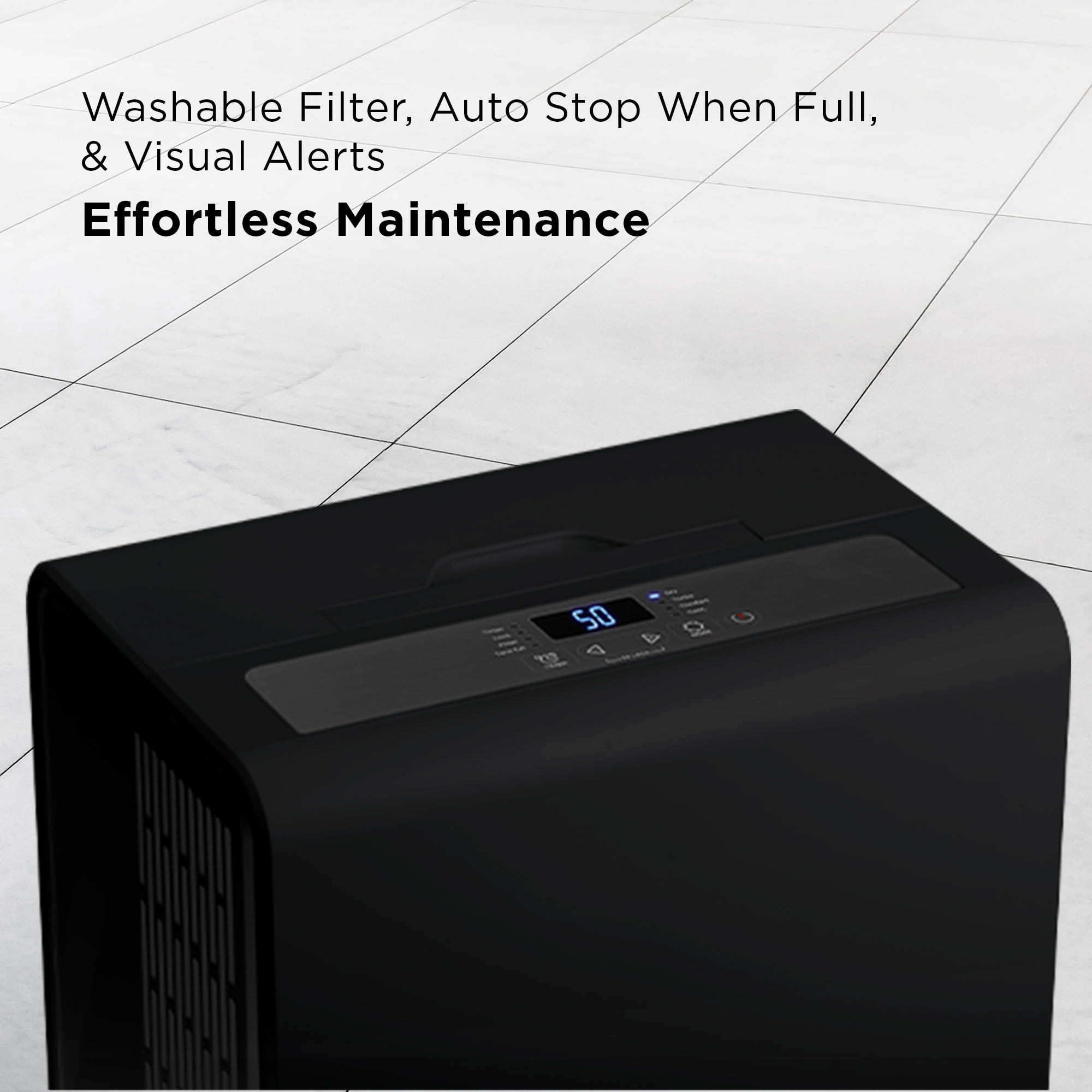 TCL 50 Pint Smart Dehumidifier with Pump, Black, W50D9P2-B