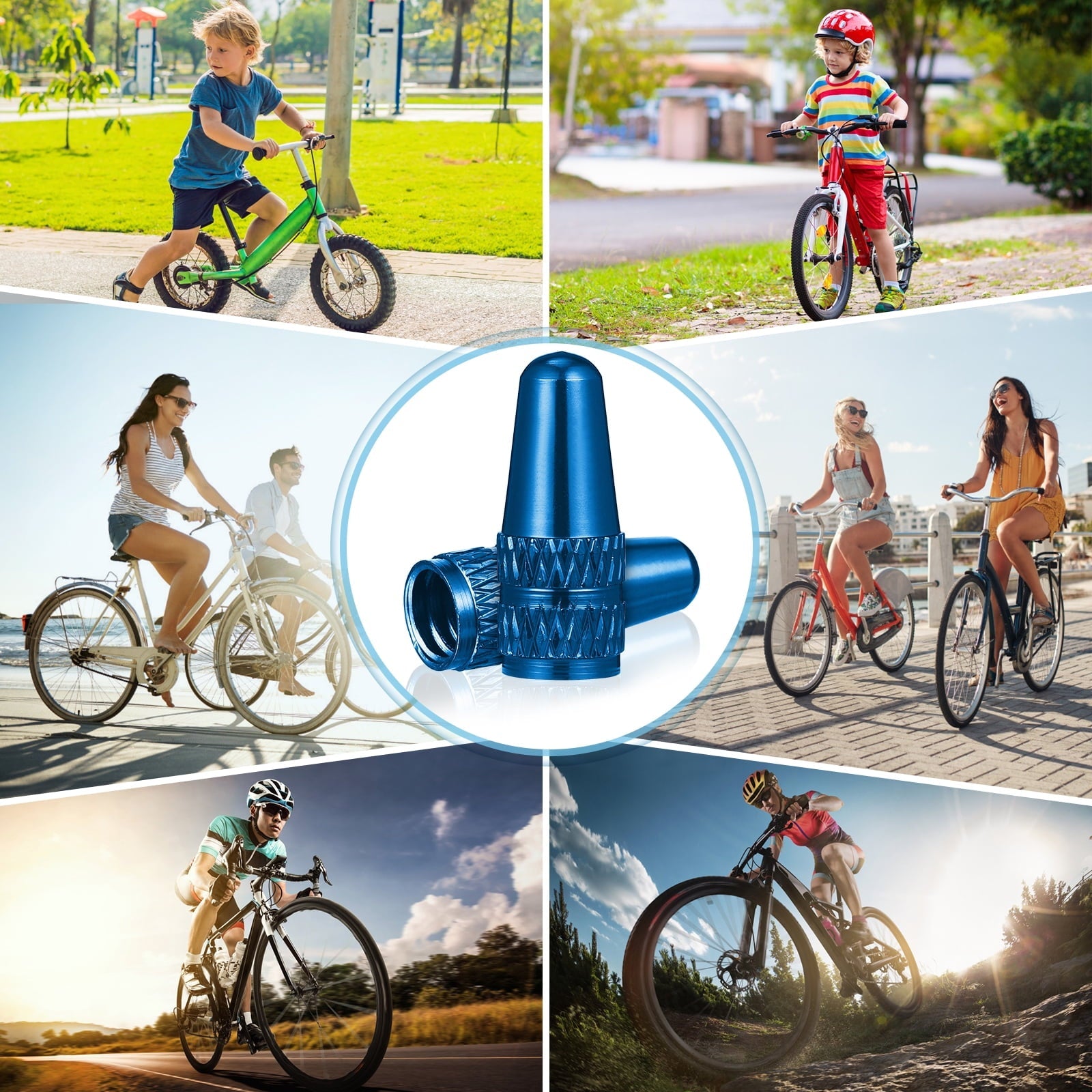 Etereauty WINOMO 20pcs Universal Valves Caps Presta Anodized Machined Aluminum Alloy French Style Bike Tire Caps Dust Covers