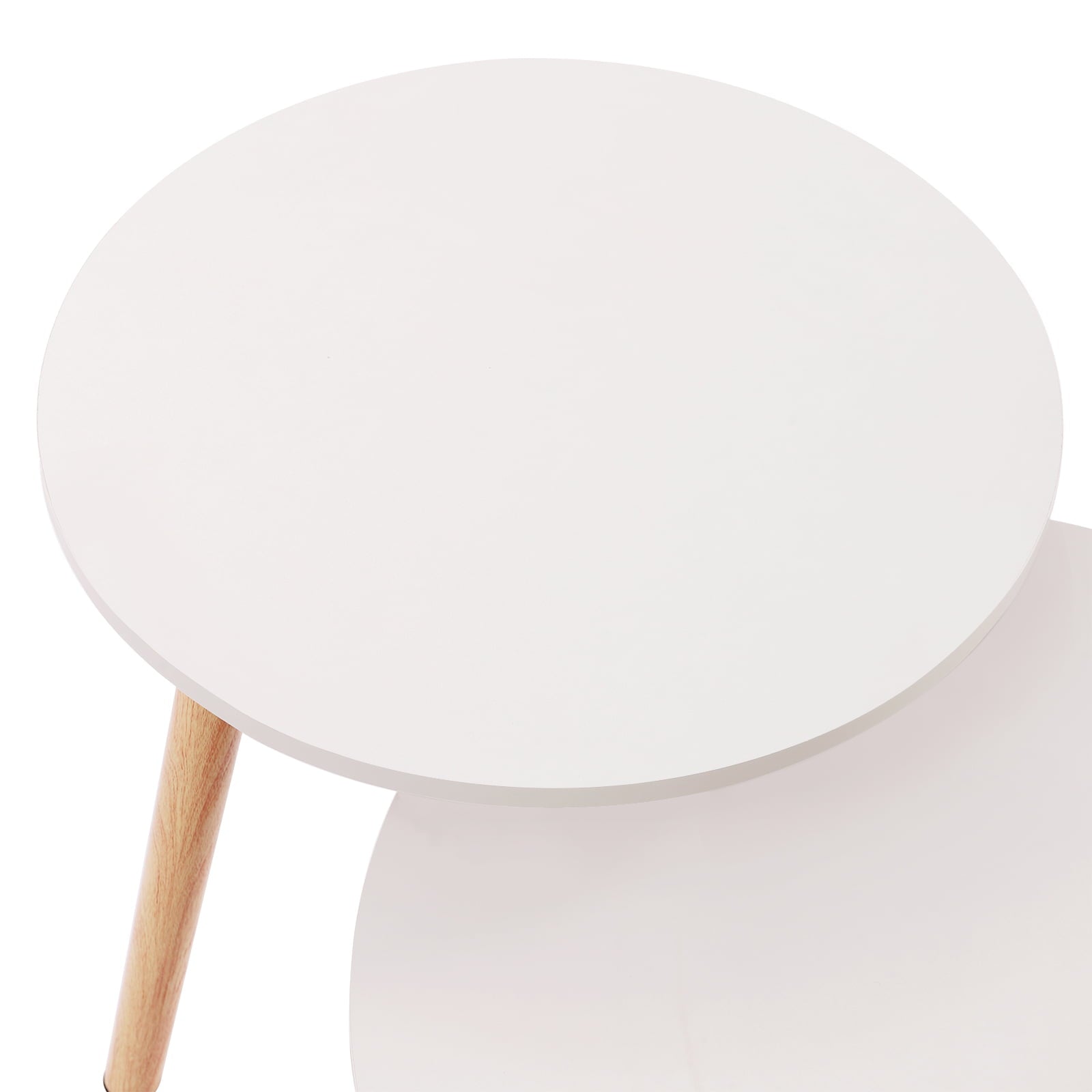 Loyalheartdy Sofa Table Nesting Table White MDF Coffee Table End Desk Non-slip Foot Pad