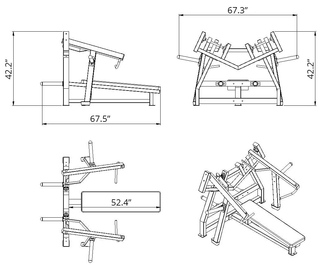 French Fitness FFS Silver Leverage Horizontal Bench Press (New)