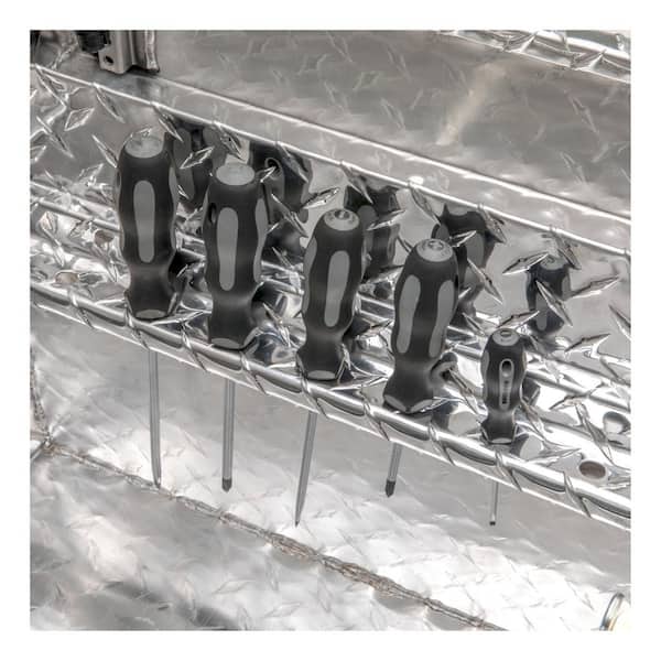 63 in. Bright Aluminum Angled Crossover Truck Tool Box (Heavy Packaging)