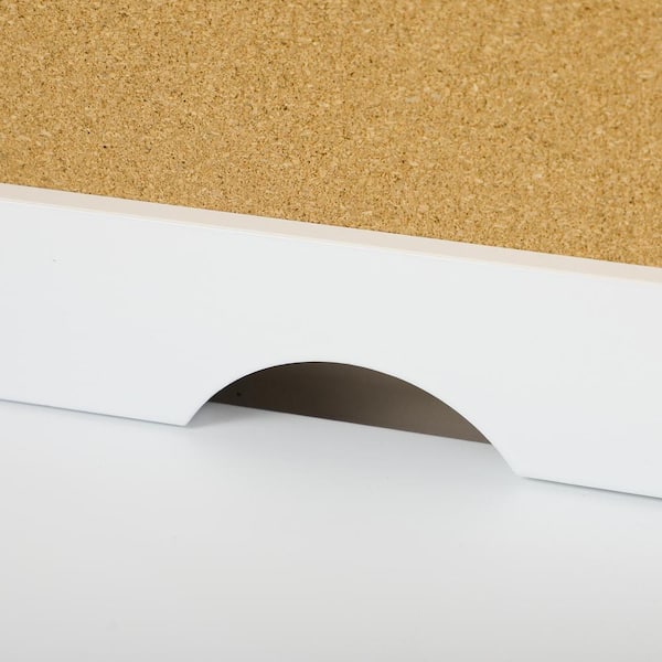 19.75 in. Rectangular White 2 Drawer Computer Desk with Drawers and Shelves