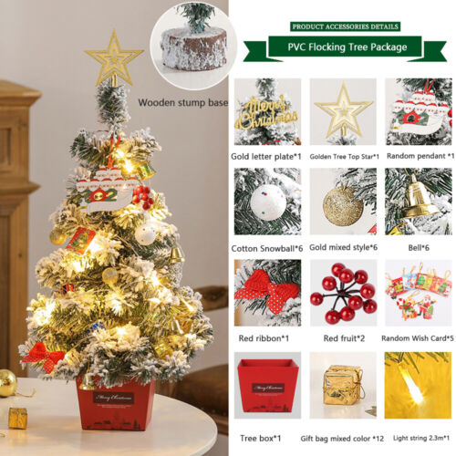 2FT Christmas Tree Artificial PVC Xmas Tree Holiday Outdoor W/ Base&Light String