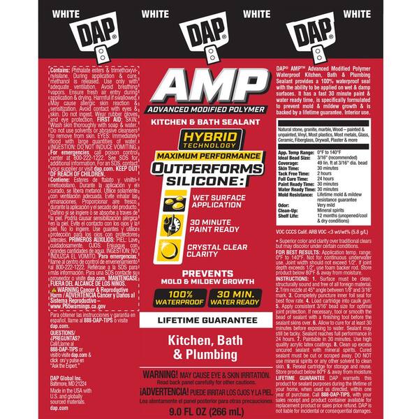 AMP Advanced Modified Polymer 9 oz. White Kitchen and Bath Sealant (12-Pack)