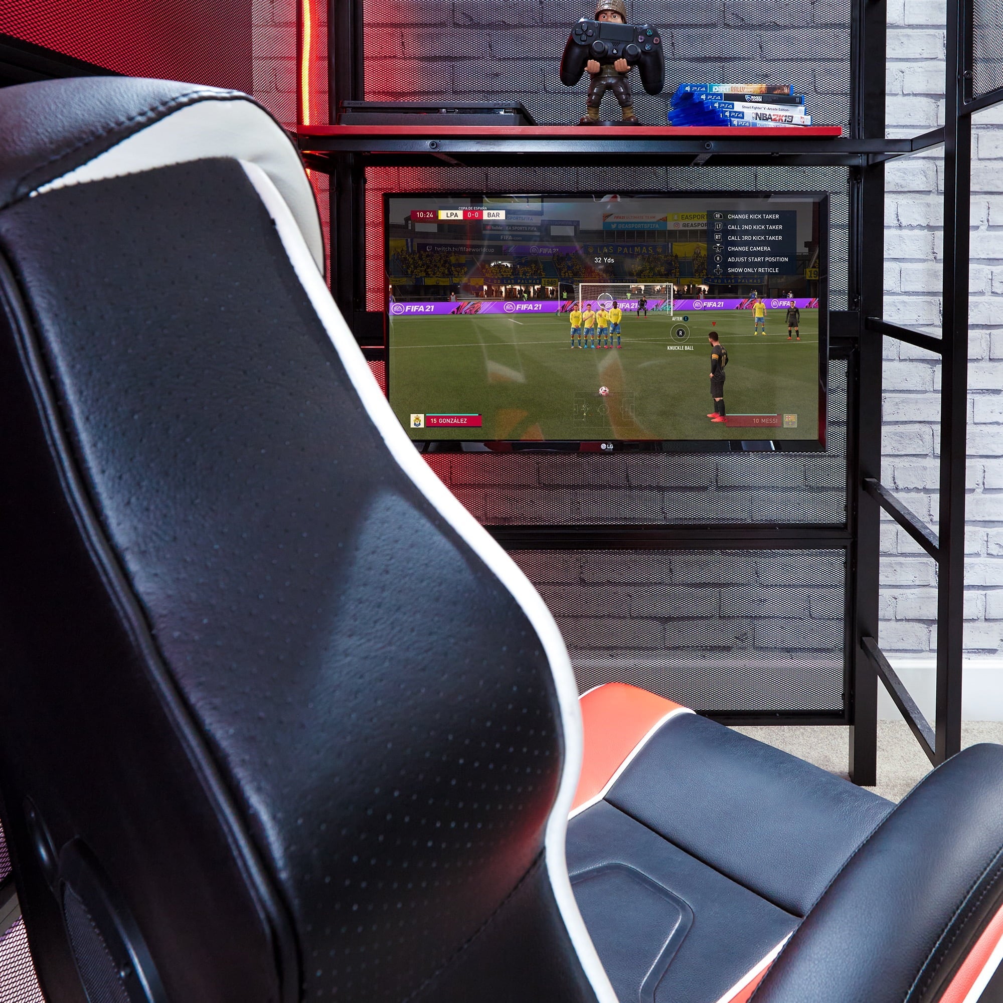 X Rocker Gaming Den Bunk Bed with VESA TV Mount, Twin, Black, Teen, Children