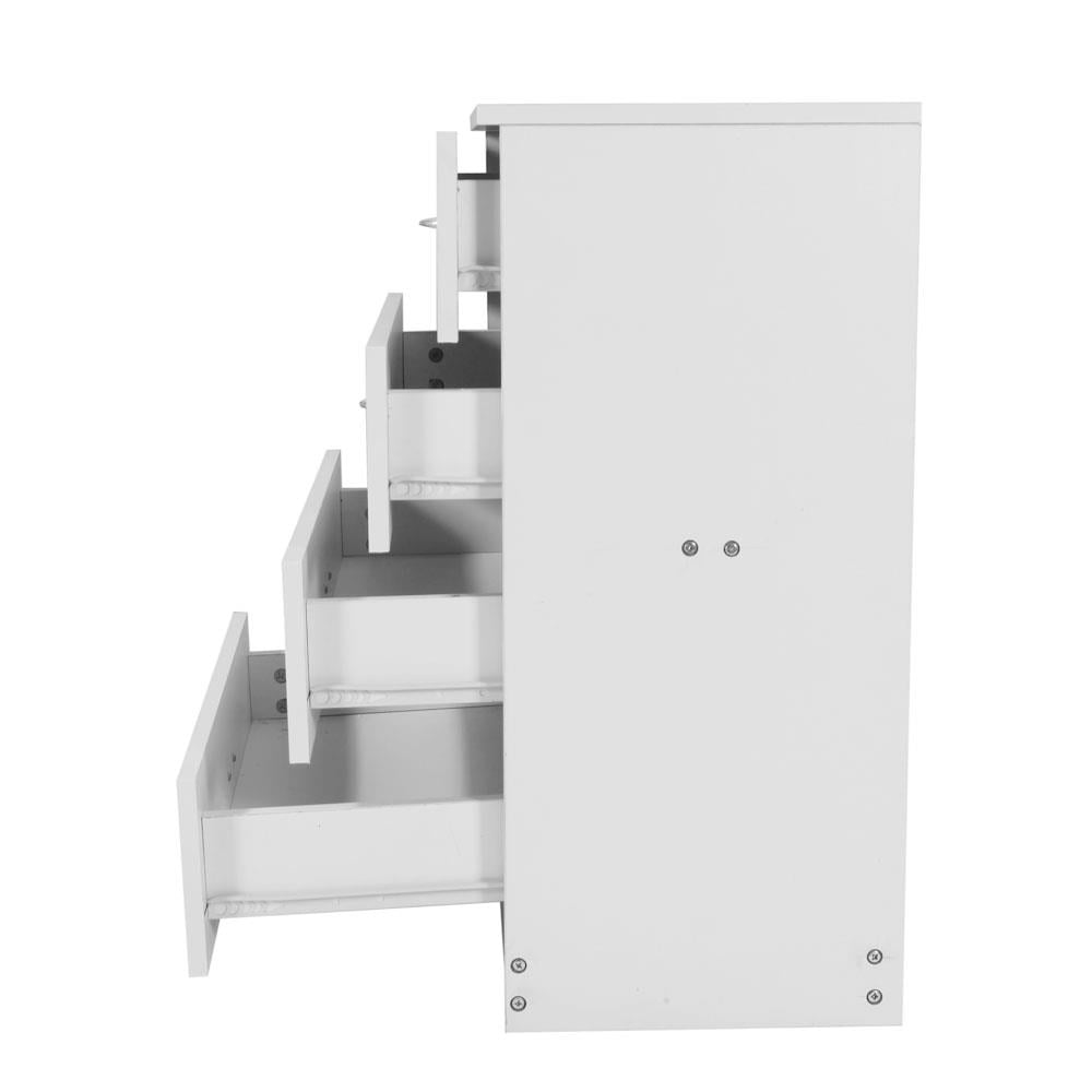 UBesGoo 4-Drawer Dresser Pure White with Metal Handles Bedside Night Stand Bedroom, White