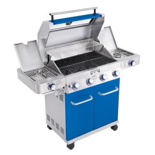 Monument Grills 6-Burner Propane Grill w/ Side+Sear Burners + LED Controls Blue