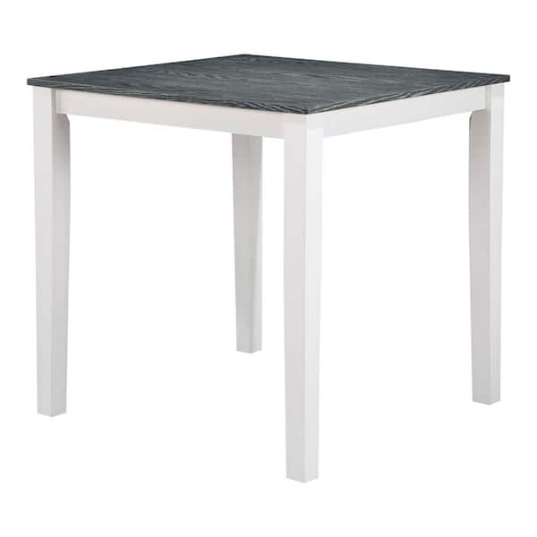 Peavine 5-Piece Square Wood Top White and Gray Counter Height Dining Table Set