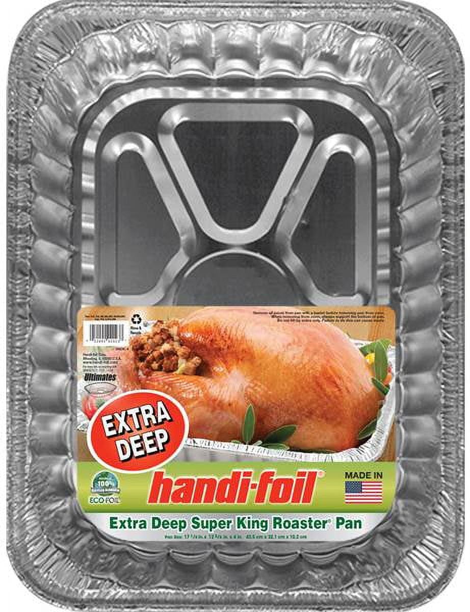 Handi-Foil Extra Deep Aluminum Super King Roaster Pan, 17.13