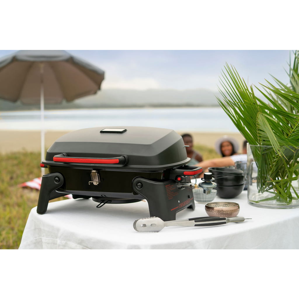 Megamaster 1 Burner Tabletop Propane Gas Grill for Camping, Camp, Outdoor, Black