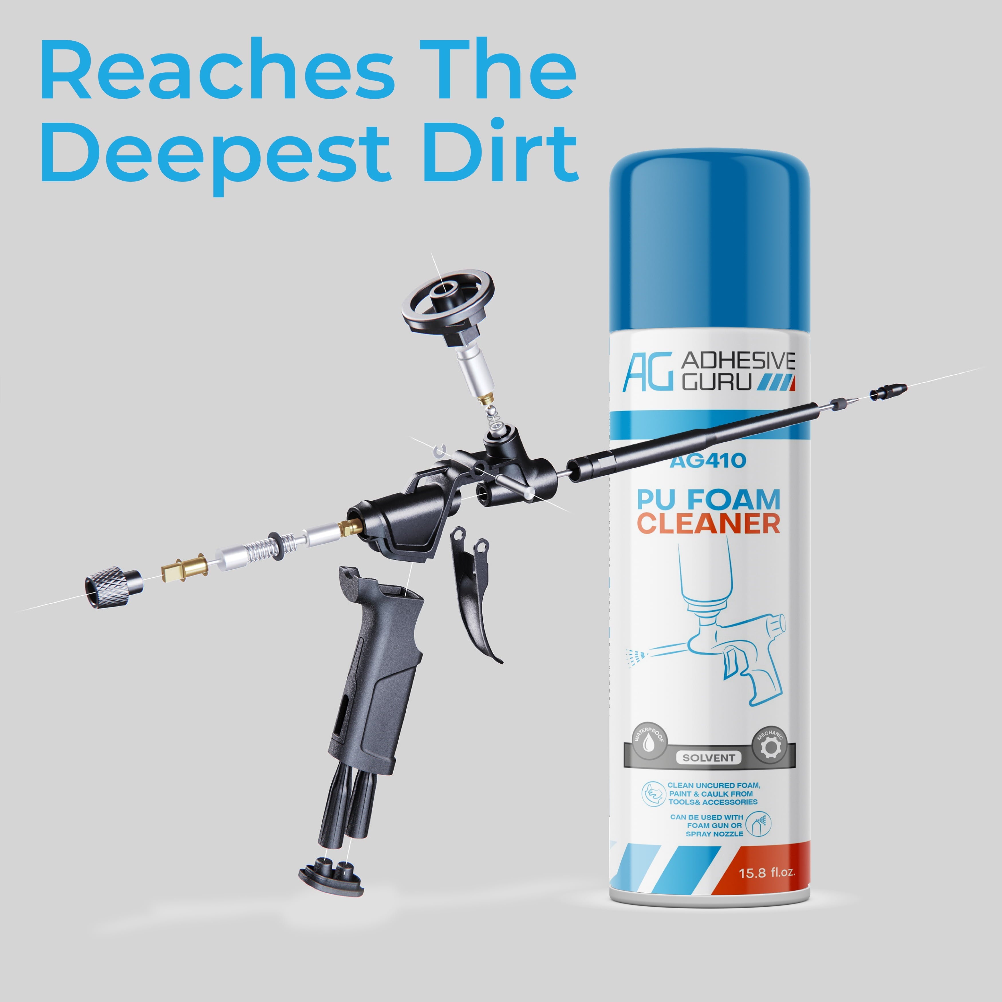 Adhesive Guru AG410 Polyurethane Foam Gun Cleaner, 15.8 0z. 1 pk