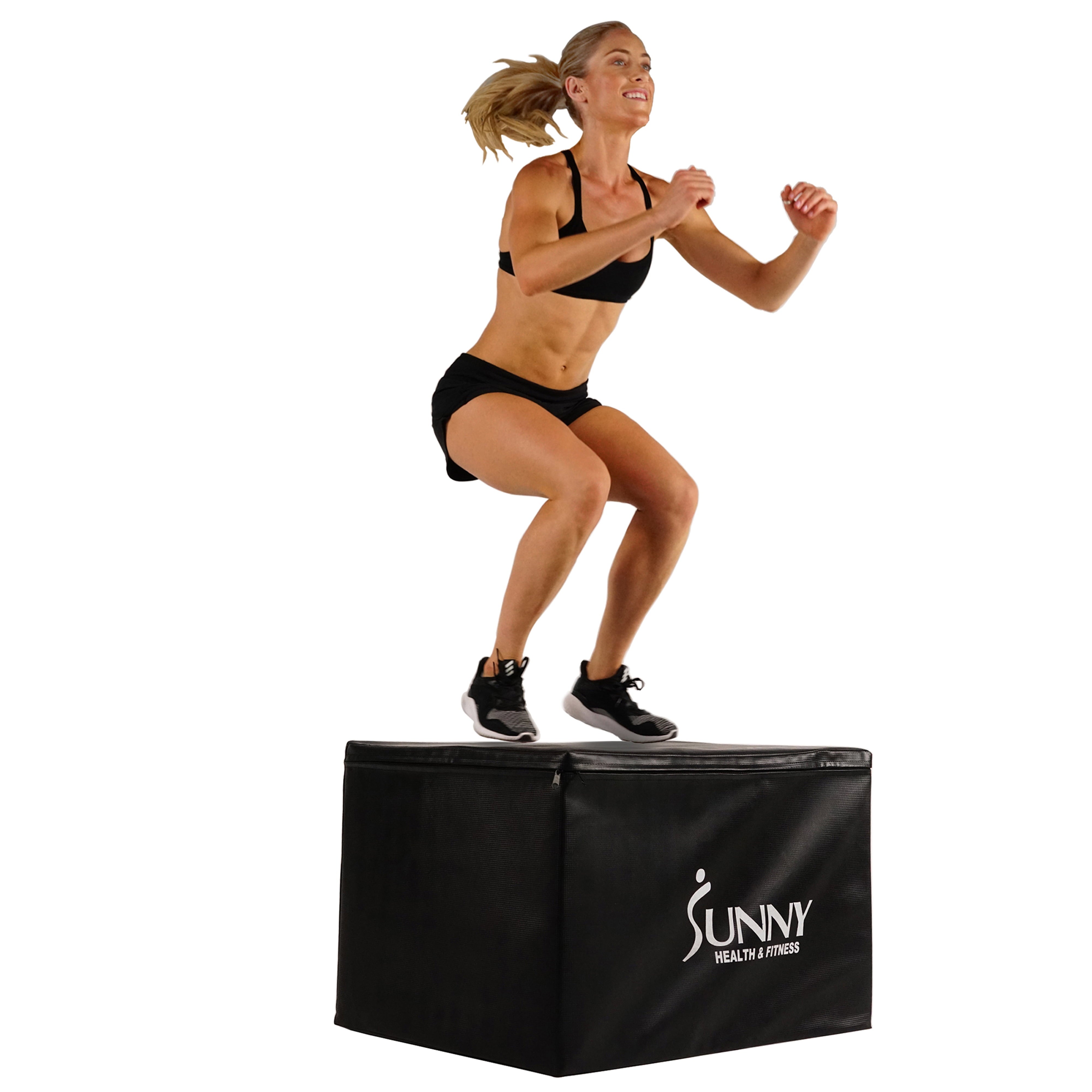 Sunny Health & Fitness Foam Plyometric Exercise Box, 440 lb Weight Capacity, Step Up Jump Box with 3 in 1 Height, NO. 085
