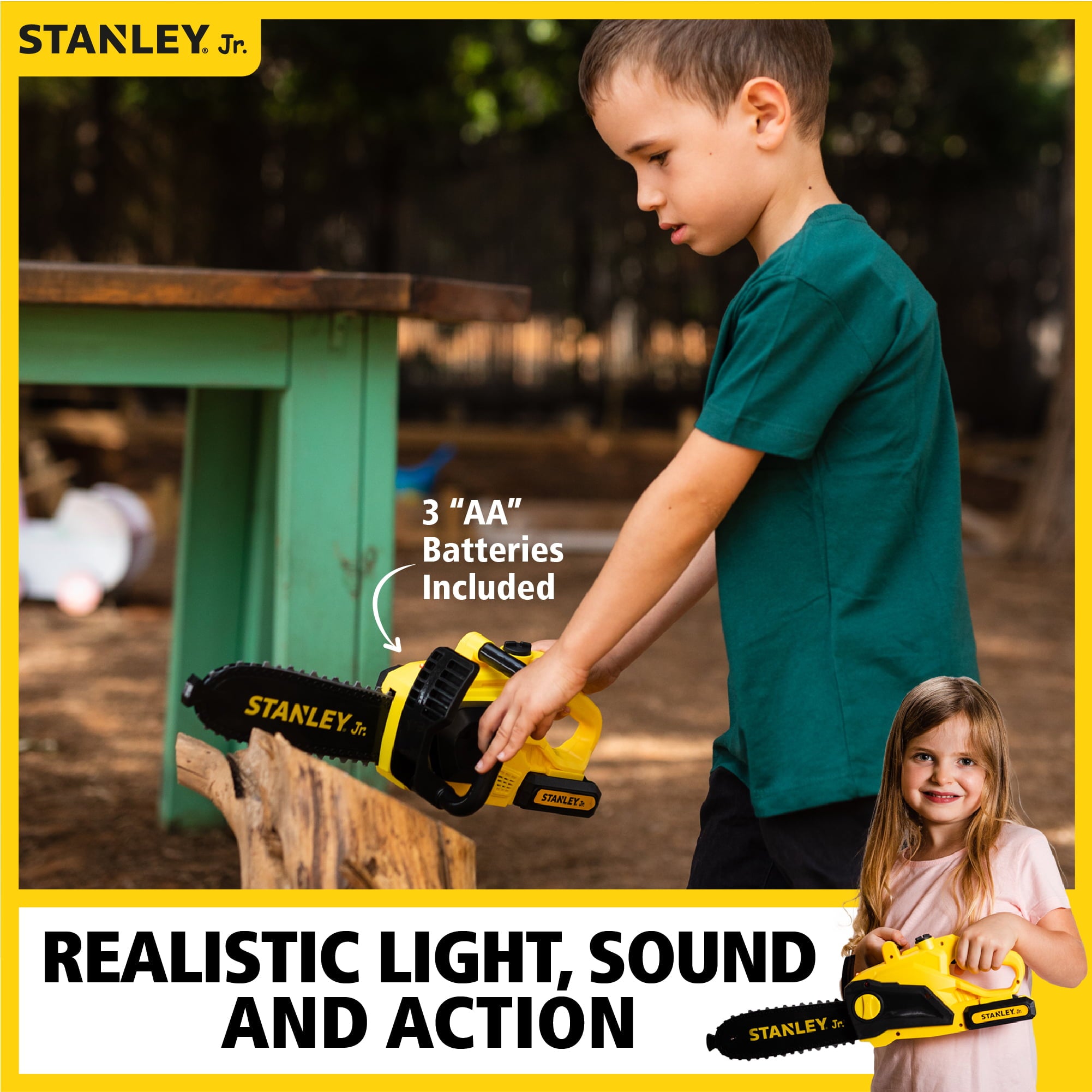 STANLEY Jr 3 Piece Toy Battery Powered Chain Saw