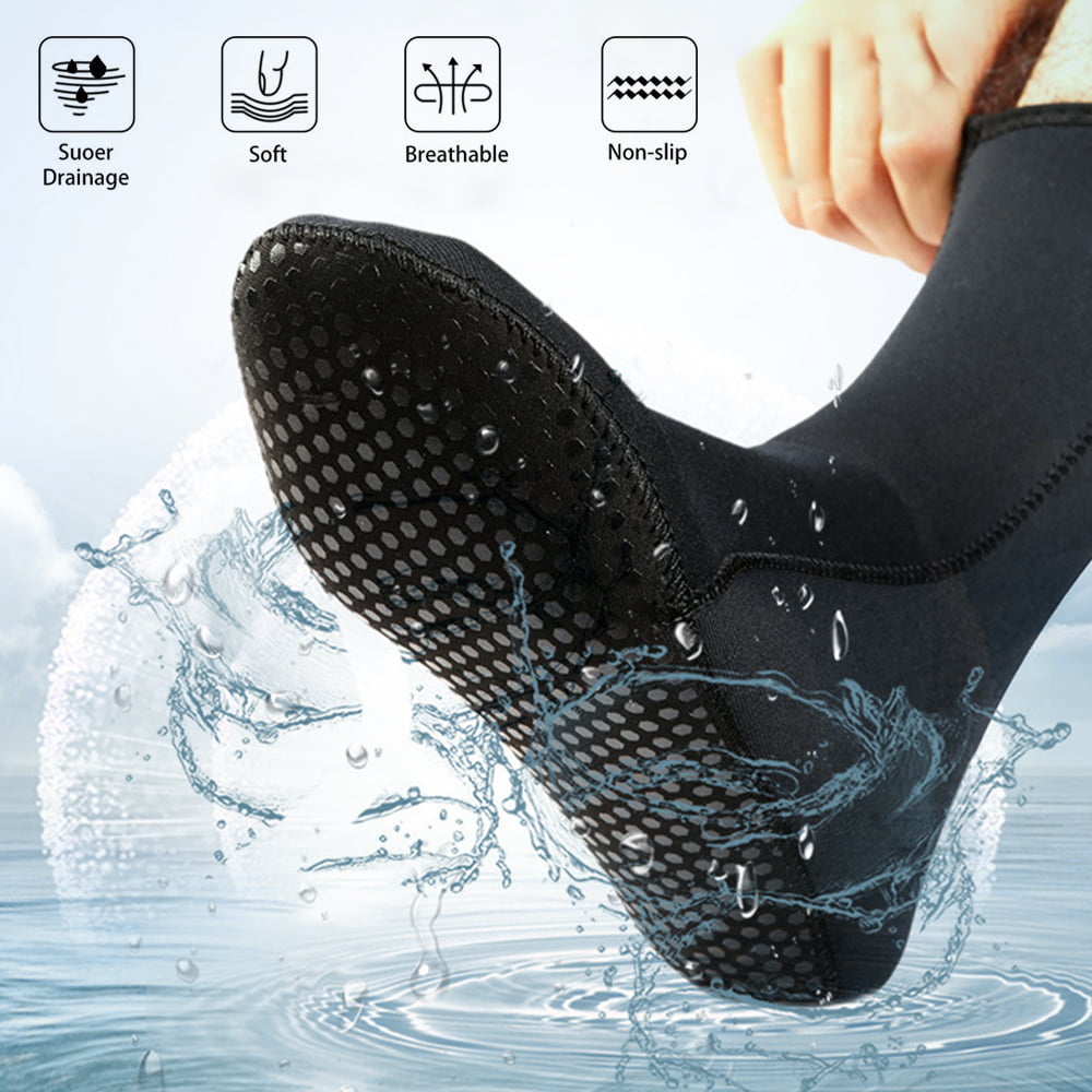 HOTBEST Sport Socks, 3mm Neoprene Water Socks For Women Men, Anti-Slip Water Shoes, Thermal Wetsuit Socks, Water Sports Snorkeling Fins Socks