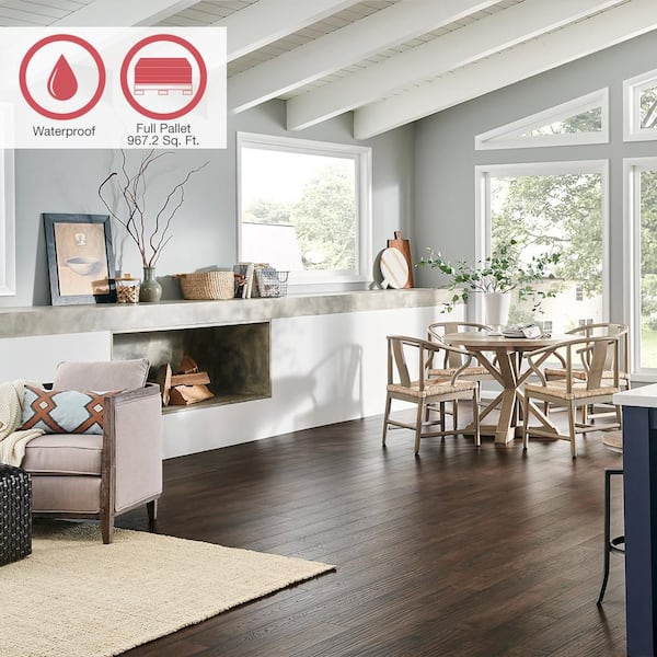 Outlast+ Lantern Brown Oak 12 mm T x 6.1 in. W Waterproof Laminate Wood Flooring (967.2 sqft/pallet)