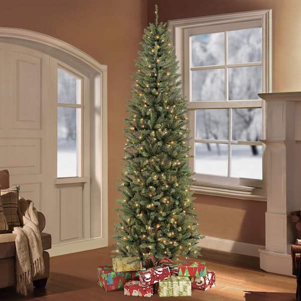 6.5 ft. Pre-Lit Incandescent Fraser Fir Pencil Artificial Christmas Tree with 250 UL Clear Lights