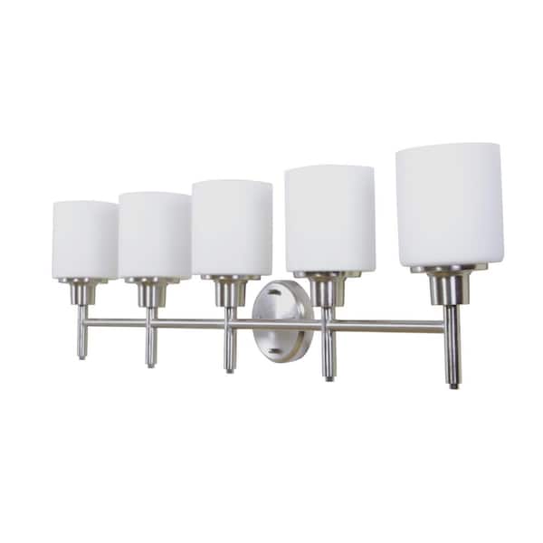 Aubrey 5-Light Satin Nickel Vanity Light