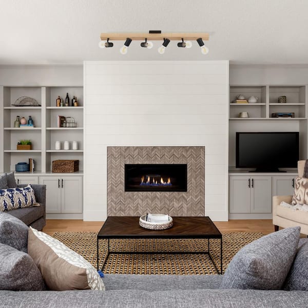 Kingswood 37.80 in. Wood/Black Incandescent Track Lighting Kit