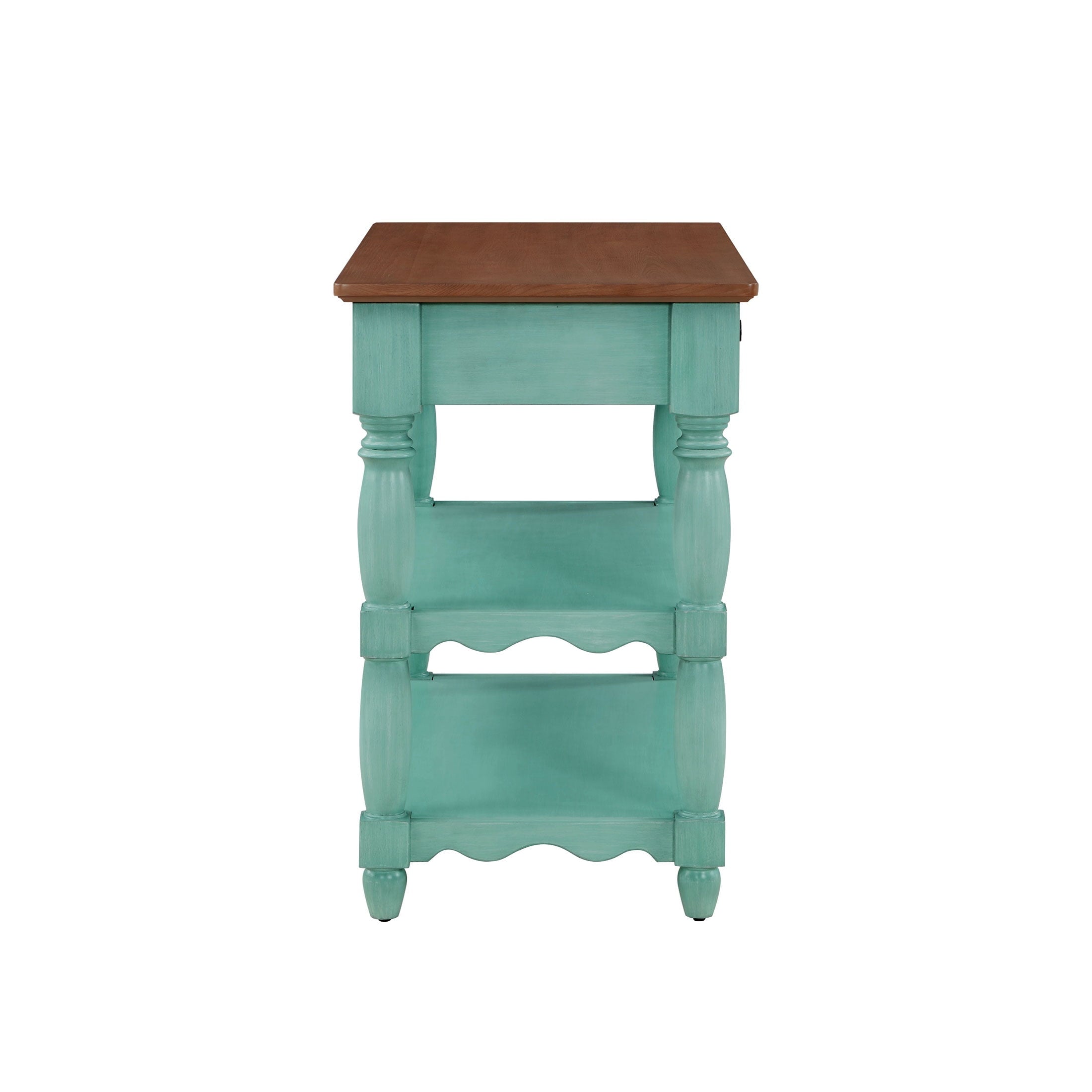 The Pioneer Woman Kitchen Island Made With Solid Wood Frame, Teal