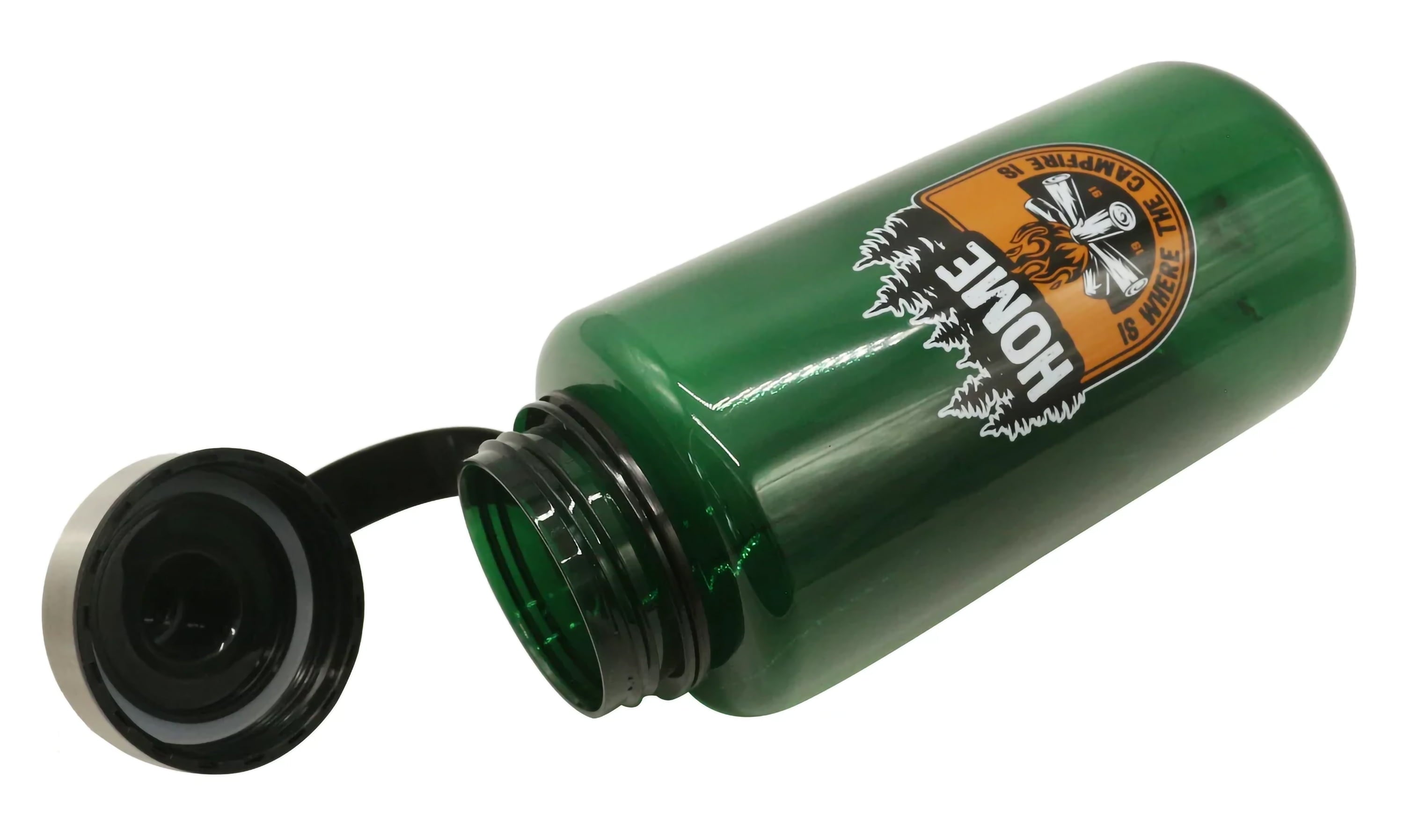 Ozark Trail 32 oz Green Plastic Water Bottle with Wide Mouth and Flip-Top Lid