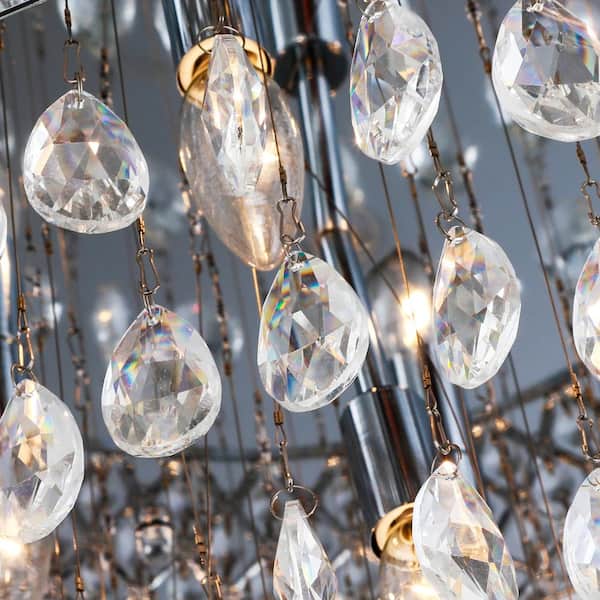 Jackson 5-Light 19.7 in. Chrome Flush Mount With Crystal Shade