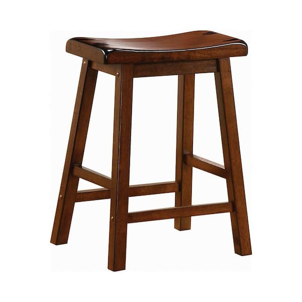 Wooden 24 in. Counter Stools Chestnut (Set of 2)
