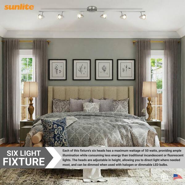 4.5 ft. 6-Light Brushed Nickel GU10 Base Track Lighting Kit