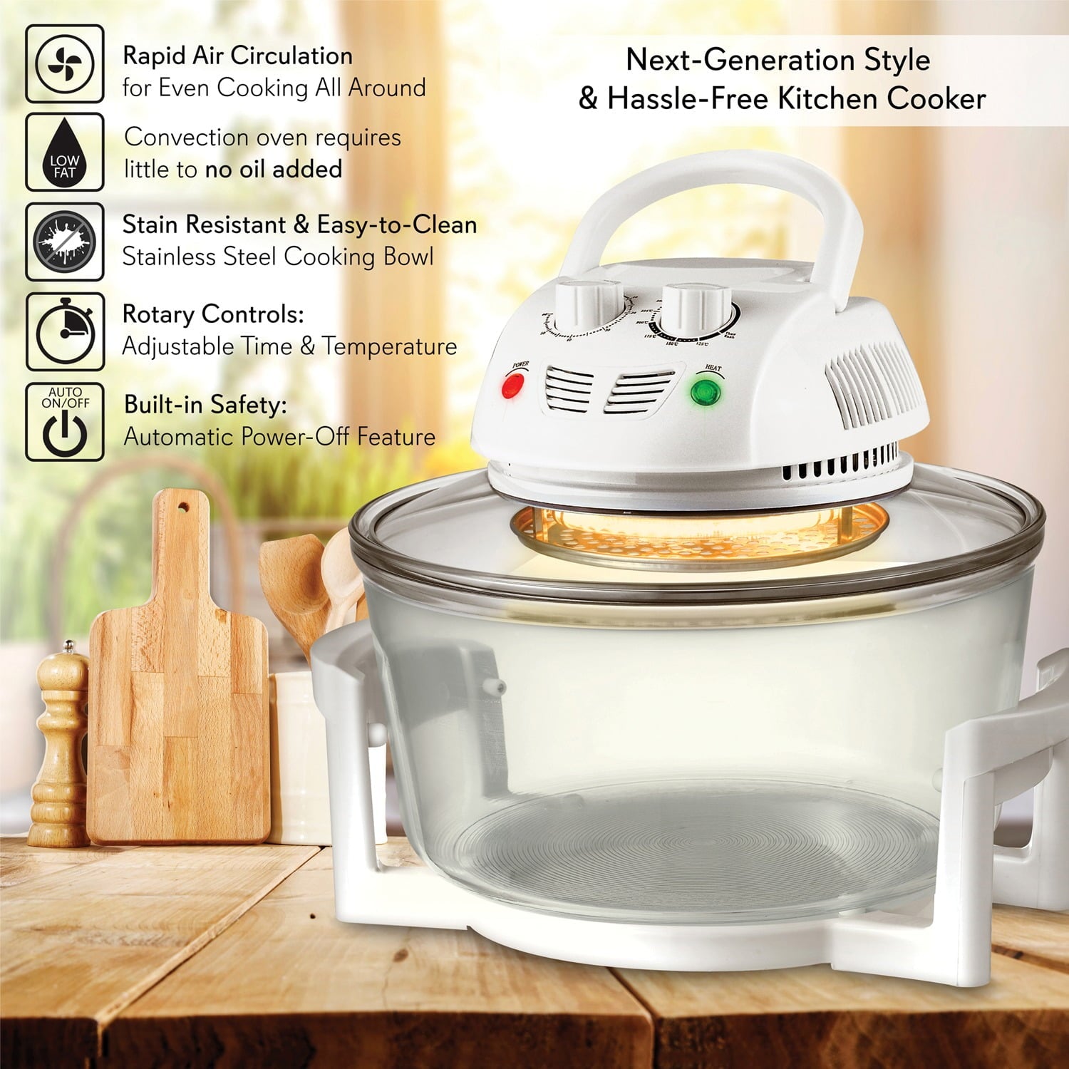 Nutrichef Halogen Oven Air-fryer/infrared Convection Cooker