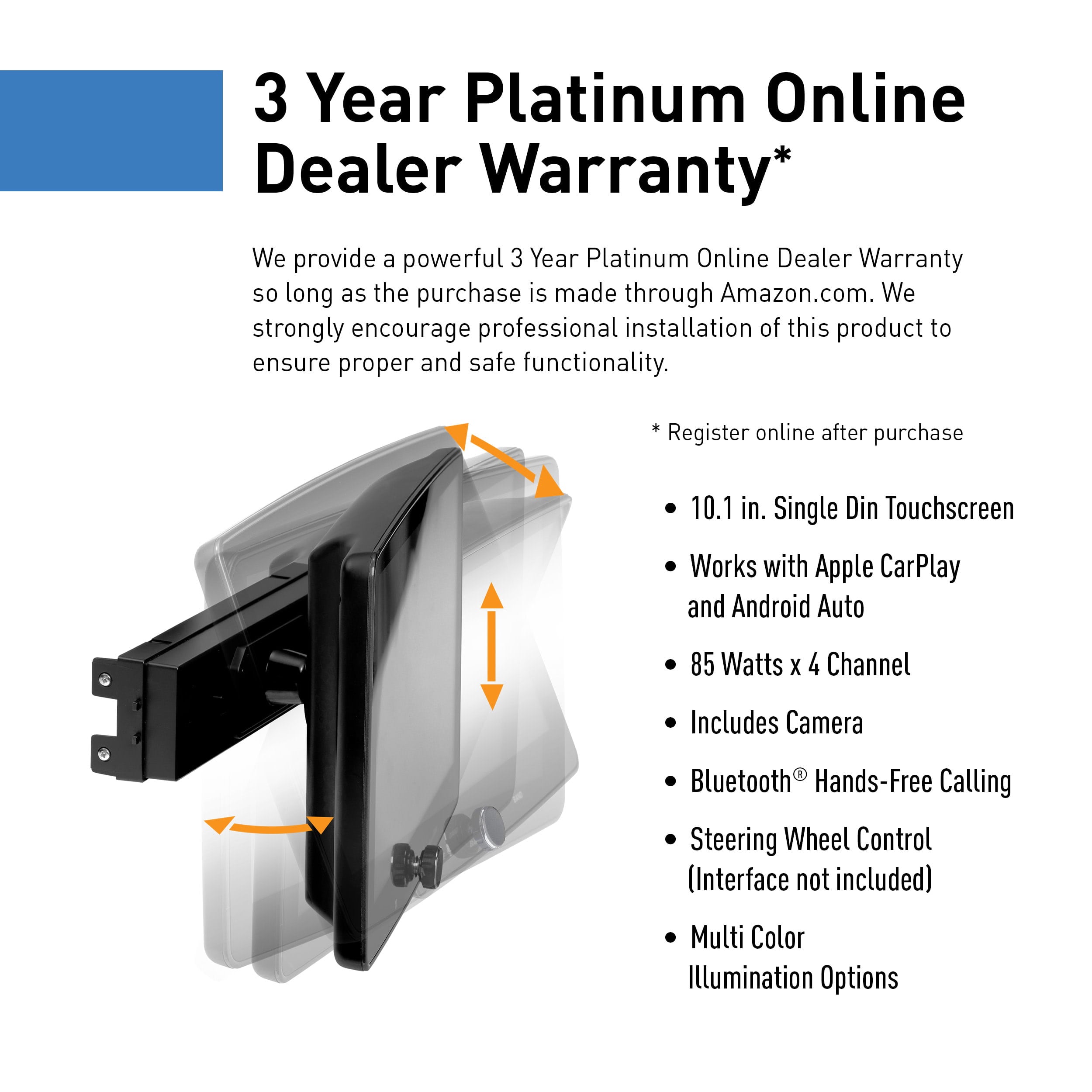 Planet Audio P100CPAC Apple CarPlay Android Auto Car Audio Stereo System