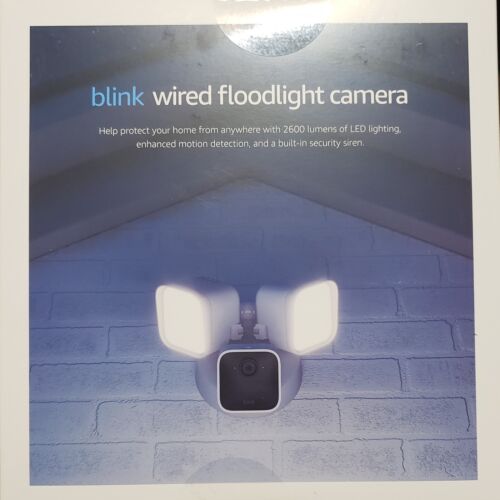 Blink Wired Floodlight Camera Smart Security Camera 2600 Lumen HD Live View New!