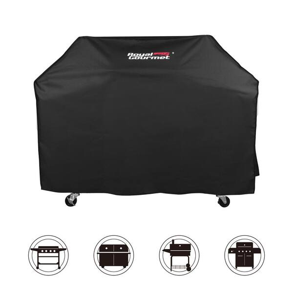 3-Burner Propane Gas and Charcoal Combo Grill in Black with Grill Cover