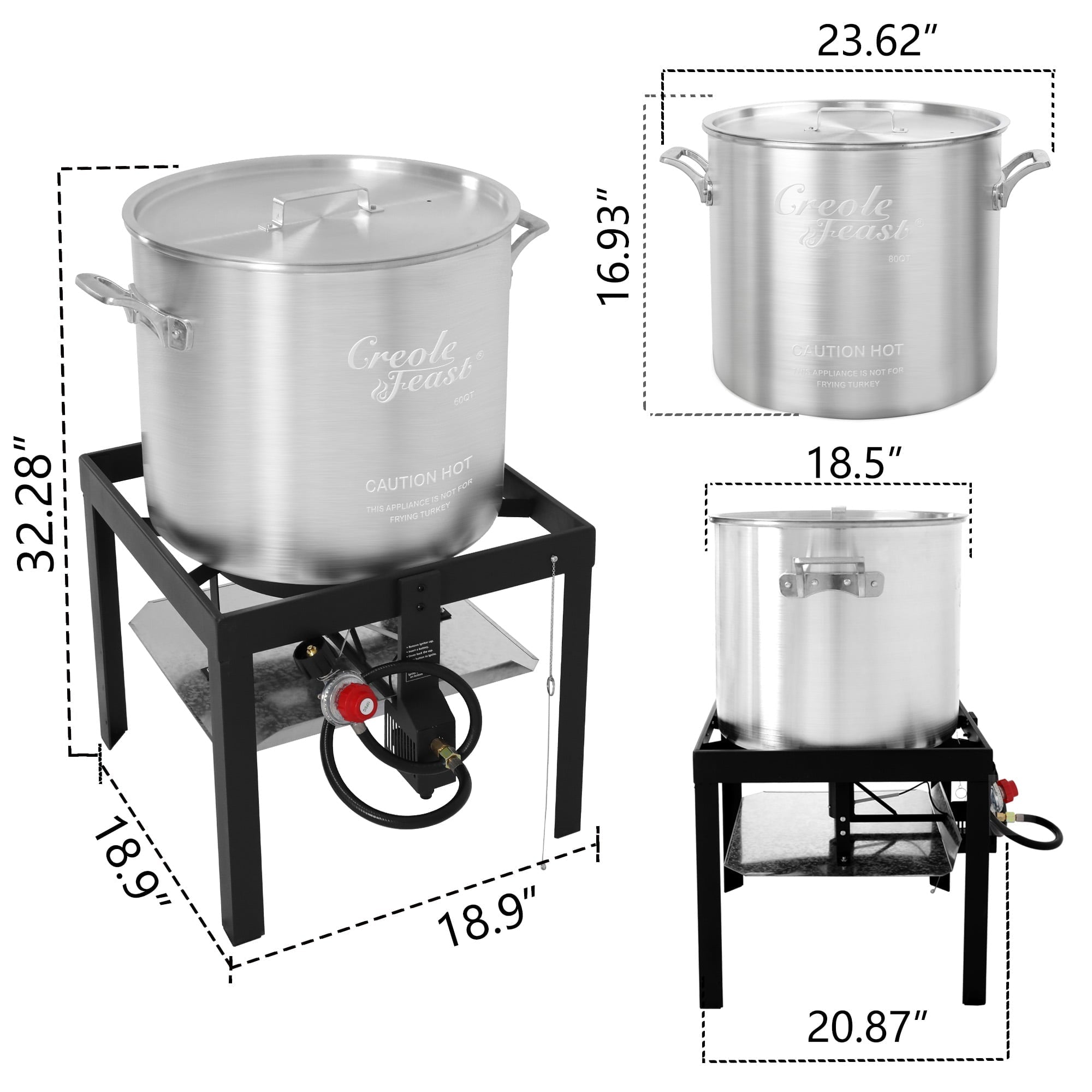 Creole Feast SBK0601, 60QT Seafood Boiling Pot Kit