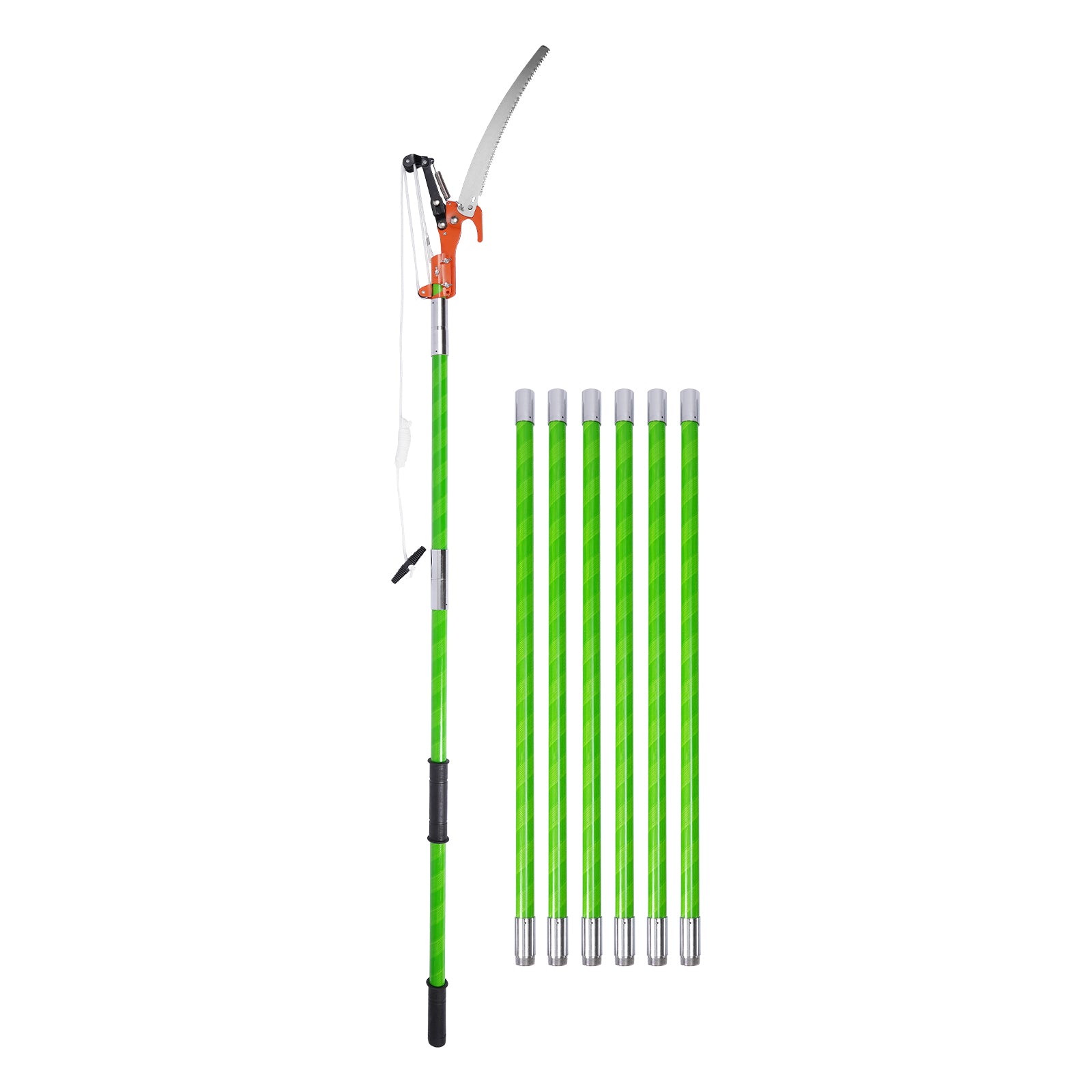TFCFL 26ft Tree Pole Pruner Manual Tree Saw Cutter Set Tree Branch Garden Tools