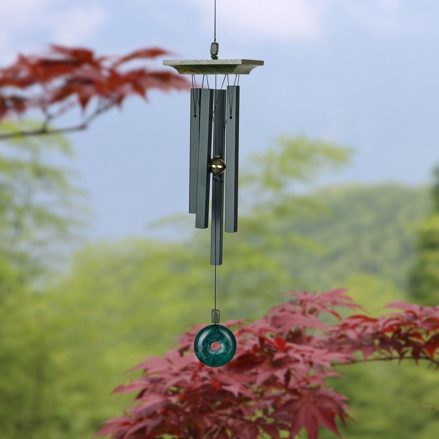 Woodstock Wind Chimes Signature Collection, Woodstock Jade Chime, 22'' Green Wind Chime JC