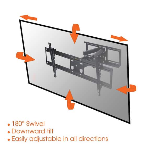 Full Motion Articulated Tilt and Swivel 37 in. - 60 in. Television Wall Mount in Black