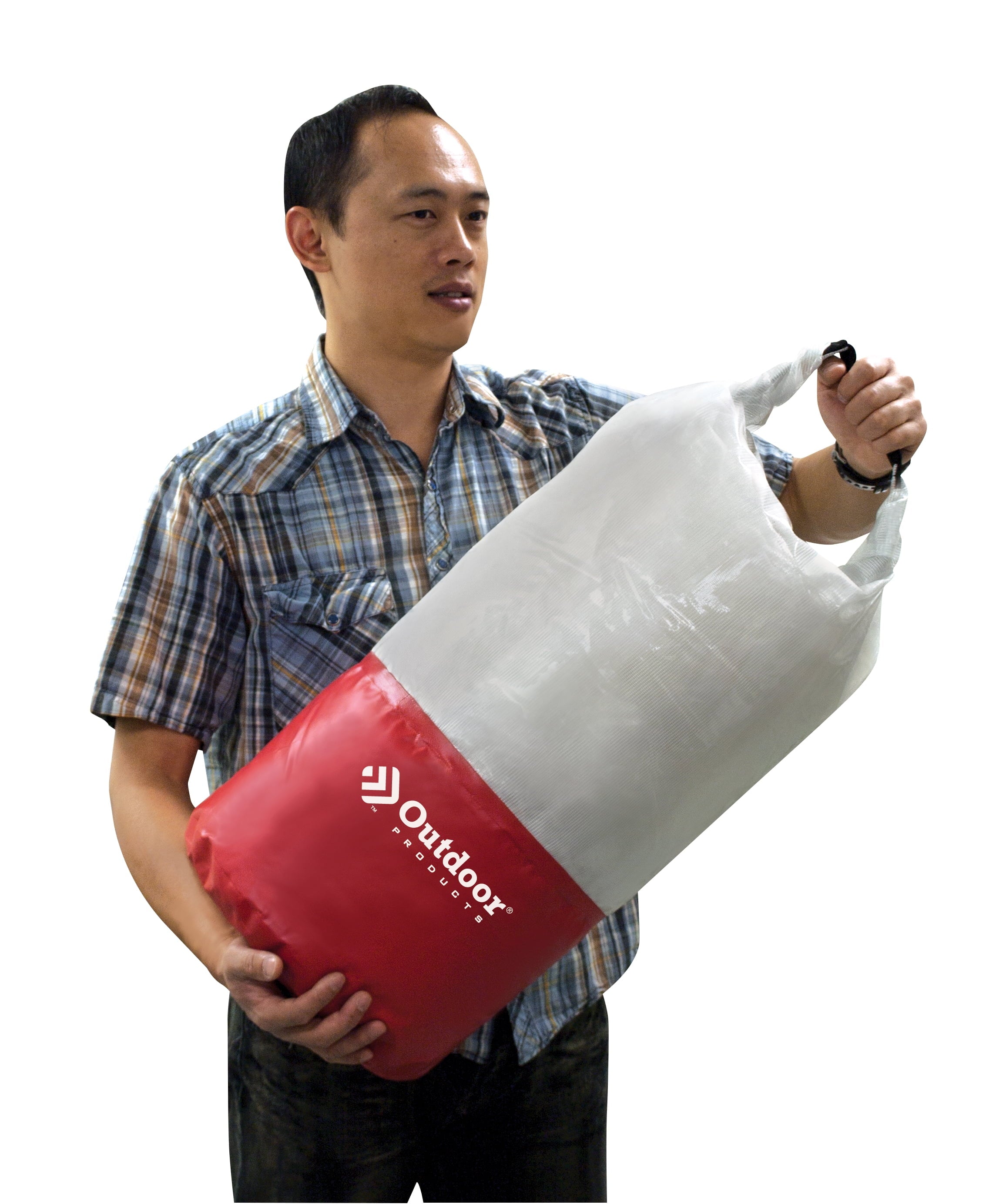 Outdoor Products 40 Ltr Valuables Hiking Dry Bag, Watertight Roll Top Seal, Red, Unisex