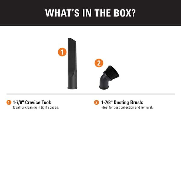 1-7/8 in. Dusting Brush and Crevice Tool Accessory Kit for RIDGID Wet/Dry Shop Vacuums