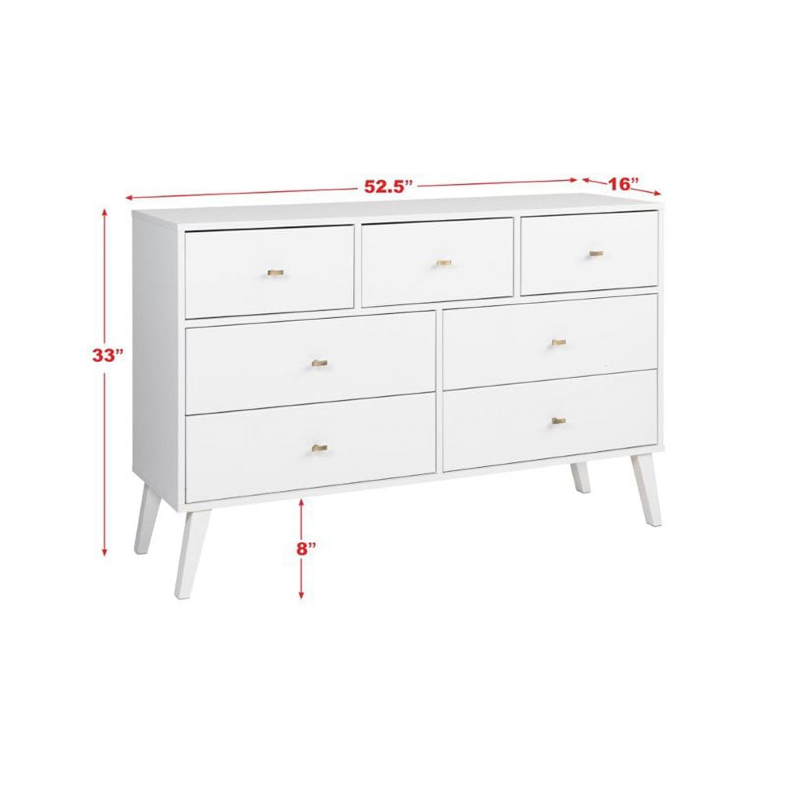 Home Square 2-Piece Set with Modern Tall 6-Drawer Chest & 7 Drawer Dresser