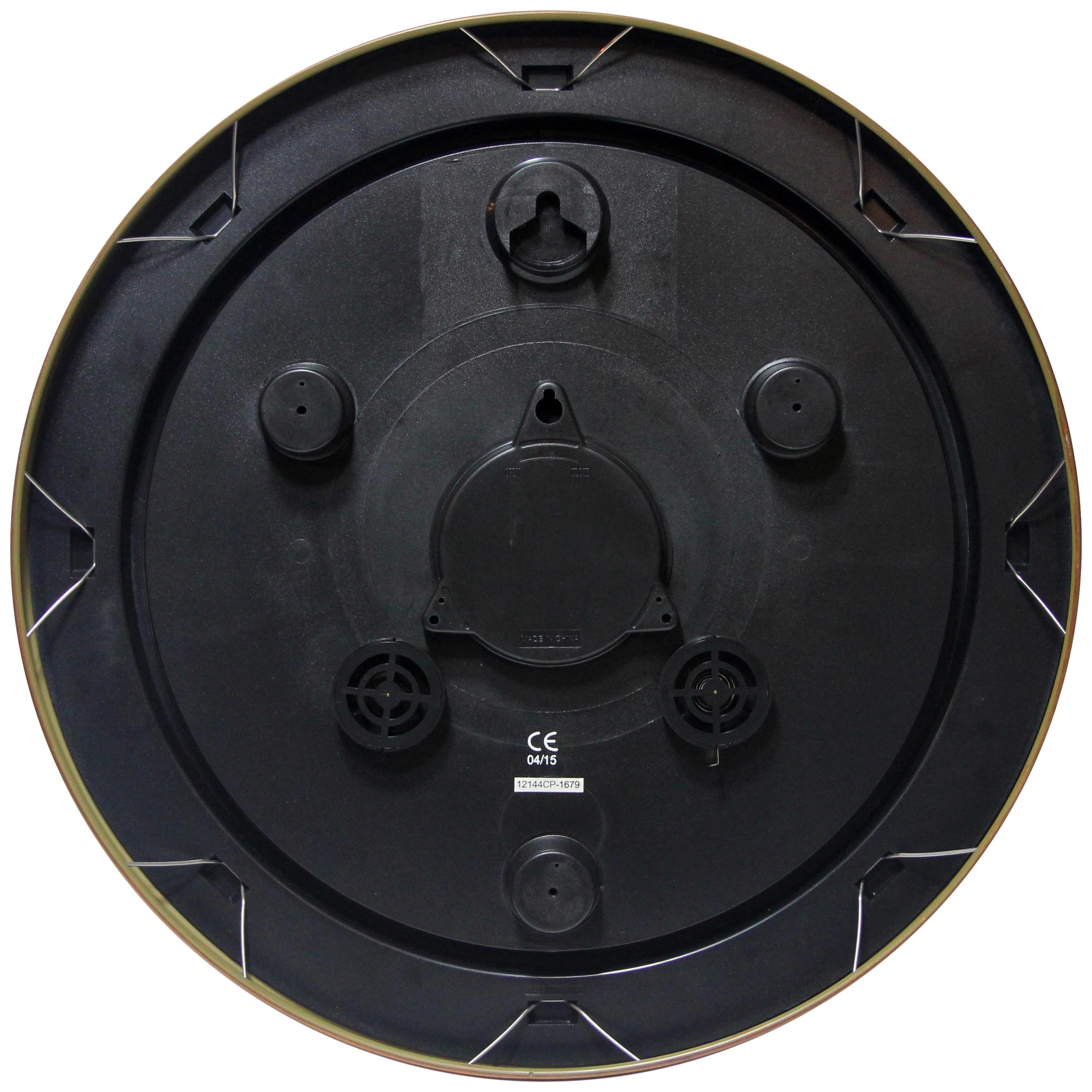 Infinity Instruments 18inch Waterproof Plastic Wall Clock Radio Movement Aged Copper Frame Clock