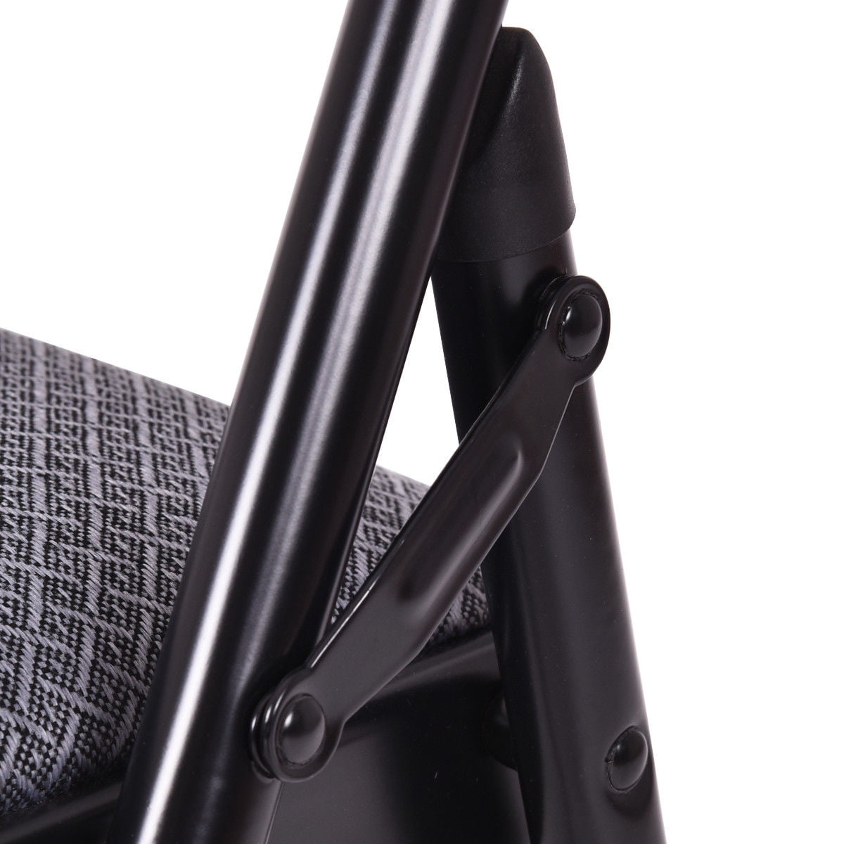 Costway Set of 6 Folding Chairs Fabric Upholstered Padded Seat Metal Frame Home Office